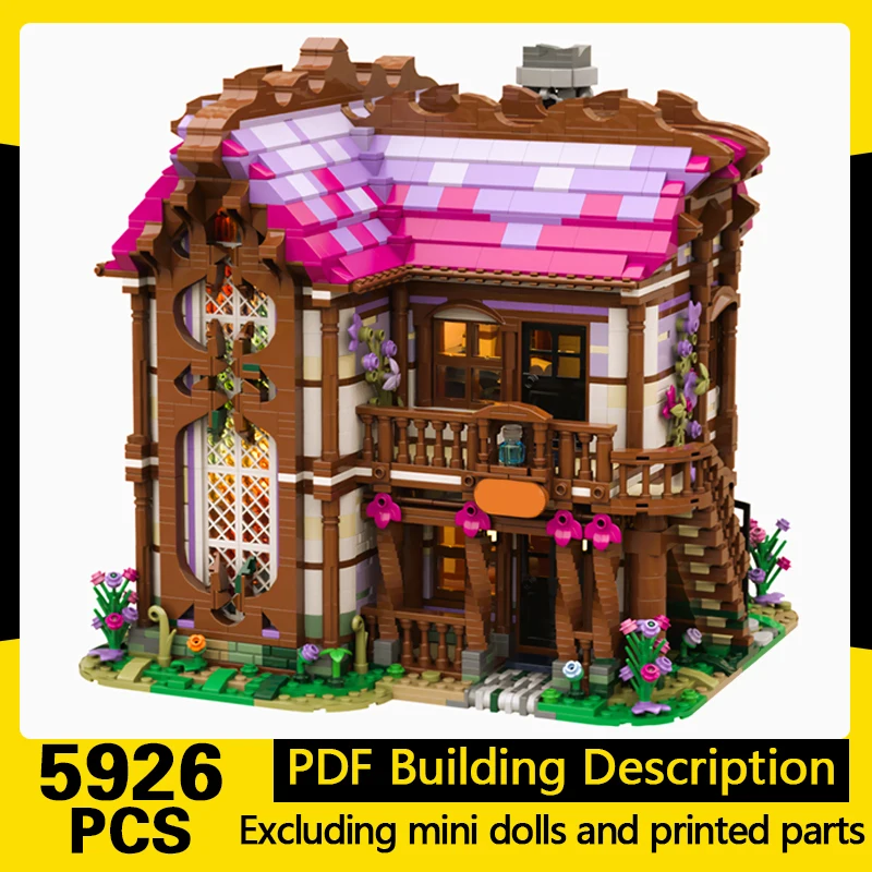 Medieval Castle Model MOC Building Bricks Potion Wooden House Modular Technology Gifts Holiday Assemble Children Toys Suit