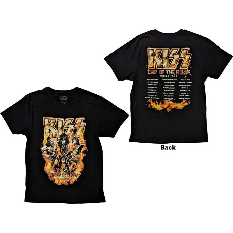 

Оранжевая черная футболка Kiss End Of The Road Tour