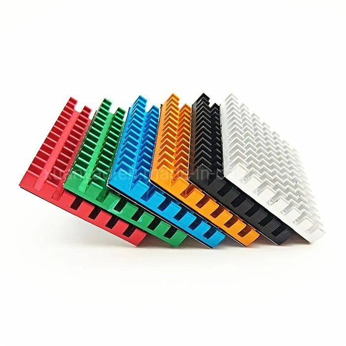 Pure Aluminum Profile Slotted Heatsink with Adhesive Backing 40×28×8mm, for Chips, IC, CPU and Video Memory