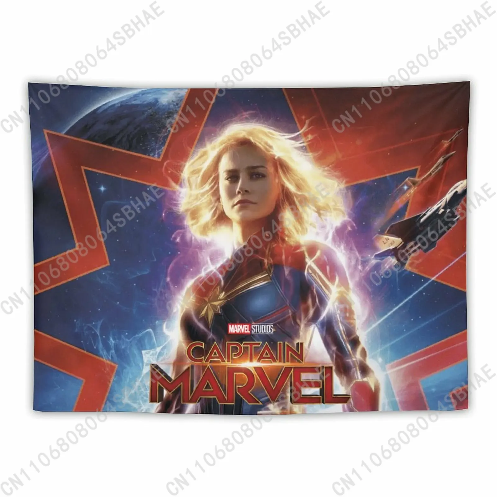 

Marvel Captain Marvel Custom Photo Wall Tapestry Personalized Blanket Wall Hanging Bedroom Living Room Birthday Gift Cosplay