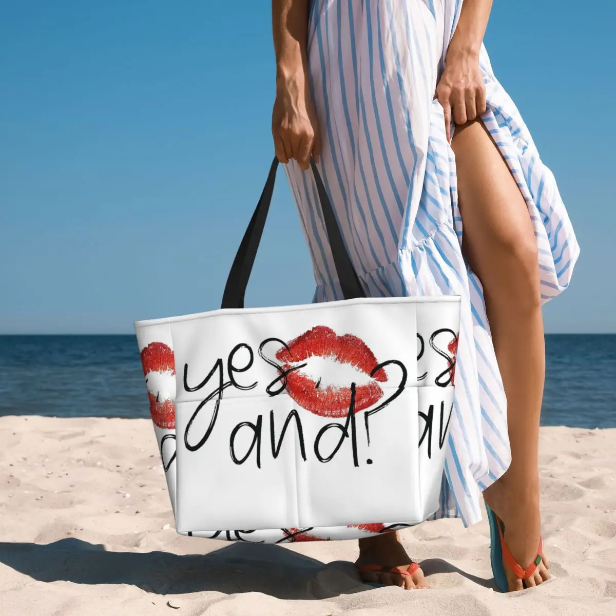 

Yes And Ariana Grande Beach Tote Bag Sport Gym Yoga Duffle Large Tote Bag Women Travel Bag Fitness bag