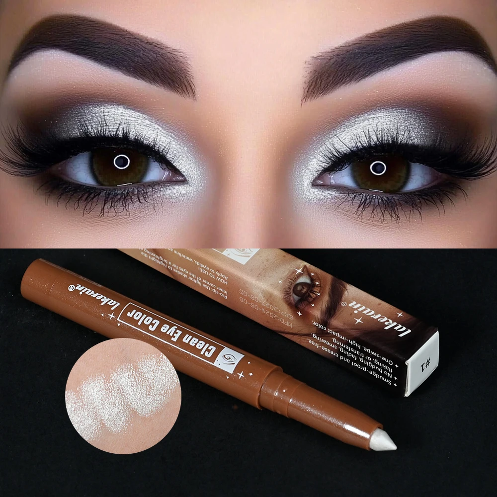 Highlight Stick Glitter Weiß 1 Stück Schimmernder Lidschatten-Lidschattenstift für helle Augen Schillernde Wirkung Make-up-Highlighter