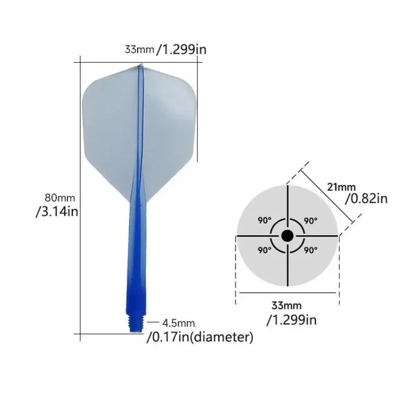 3PCS 2BA Tooth Dart Wing Set Transparent Dart Tail One-Piece Durable Fall Resistance Blade Darts Plastic Entertainment Toys
