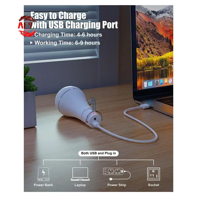 

AF90-USB перезаряжаемая лампочка с пультом дистанционного управления для домашнего отключения электроэнергии, подвесная светодиодная лампочка с крючком для улицы, 2 шт.