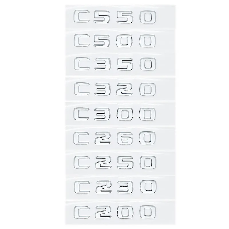 3D ABS Chrome Car Rear Trunk Emblem Badge Letters for Mercedes C180 C200 C220 C250 C300 C350 4MATIC Logo W205 W204 Chrome Access - view 5