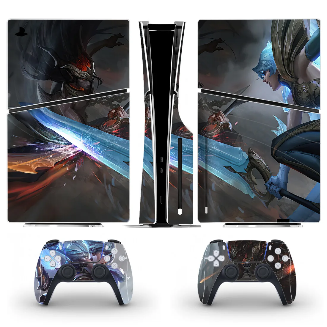 Nuovi giochi PS5 Slim Disc Skin Sticker per console e 2 controller Decal Vinyl PS5 Slim Disk Skins