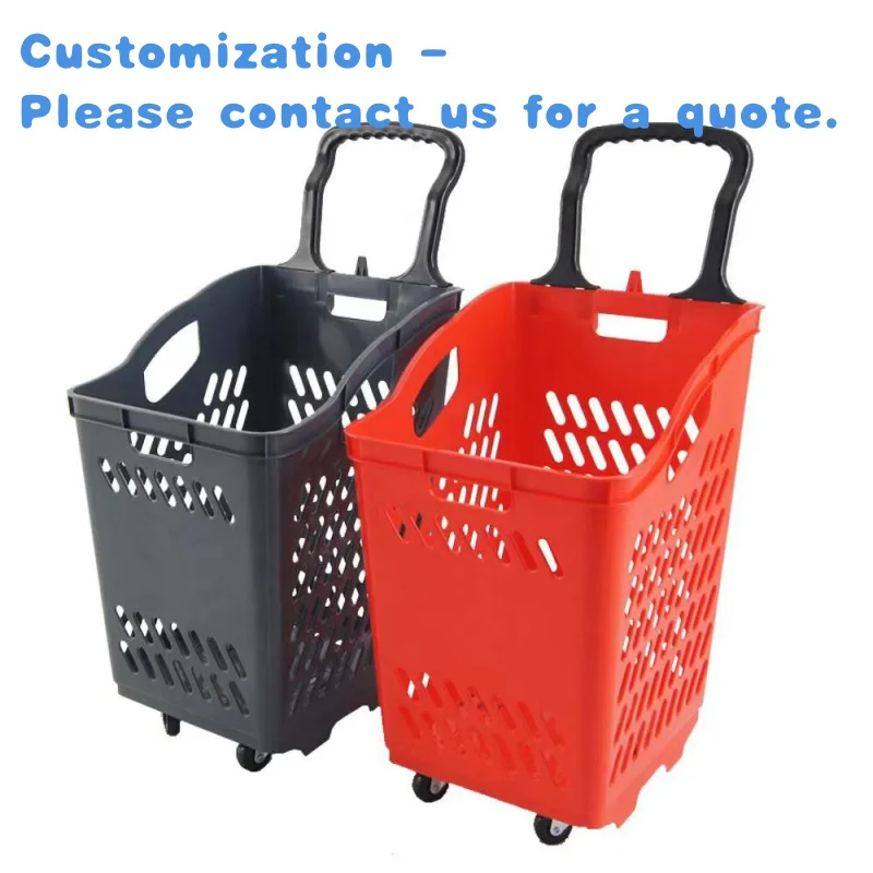 custom.70 Liter Capacity Red Trolley and Shopping Basket  Retail Store  Sale
