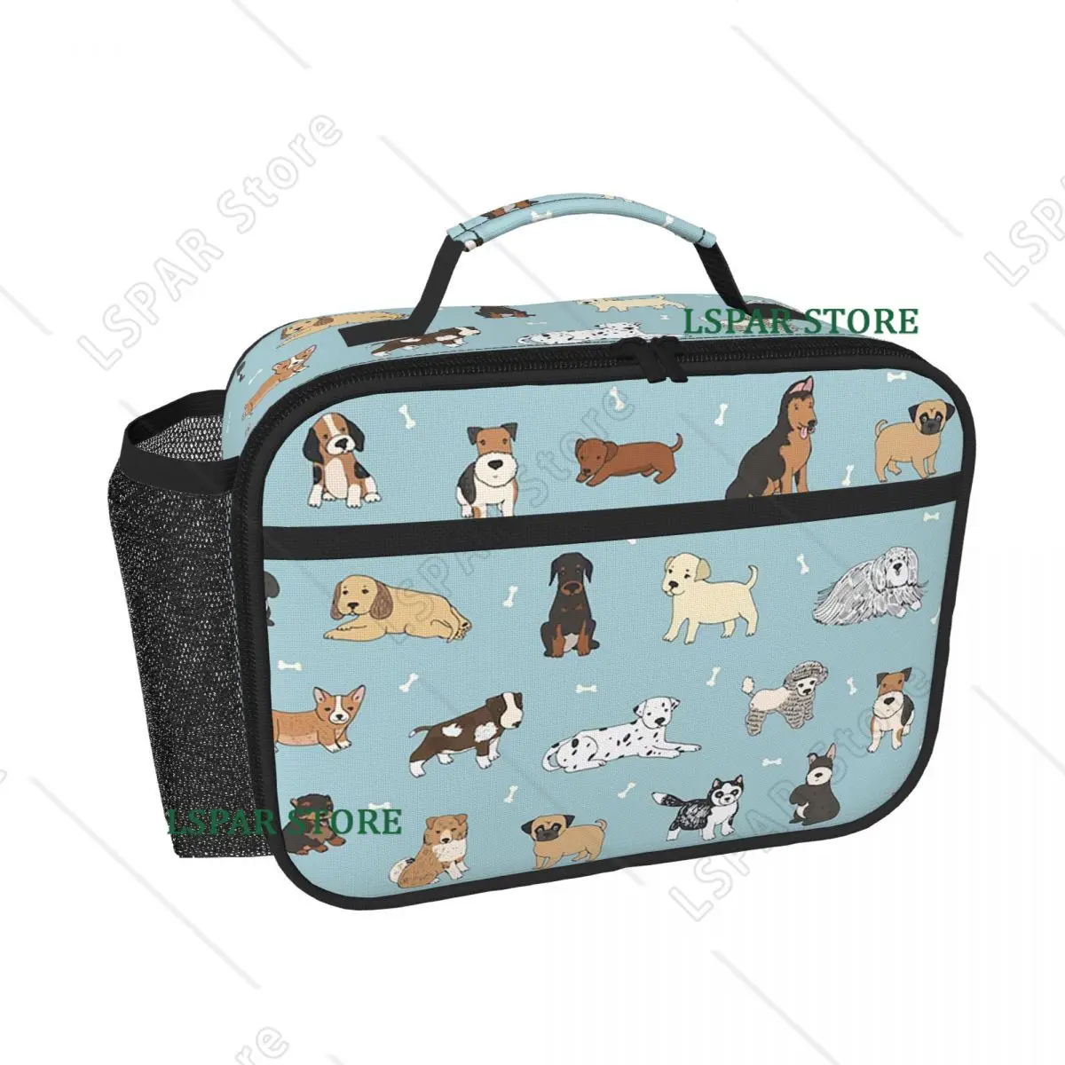 Puppy Dog Insulated Lunch Bag for Women Children Portable Food Boxes Thermal Lunch Box Tote