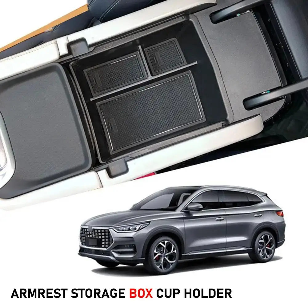 Armrest Storage Box Cup Holder For BYD Seal U Sealion 6 Song Plus Champion Edition 2023 2024 Car Interior Accessories M3V7