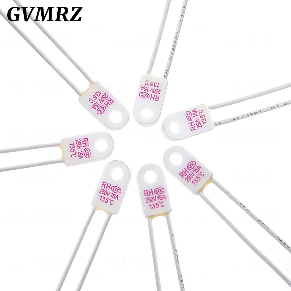 5PCS RH/Tf RH 135C RH 135 Celsius 13 5Degree RH135 15A 250V Temperature Fuse Thermal Links Over Temperature Protector