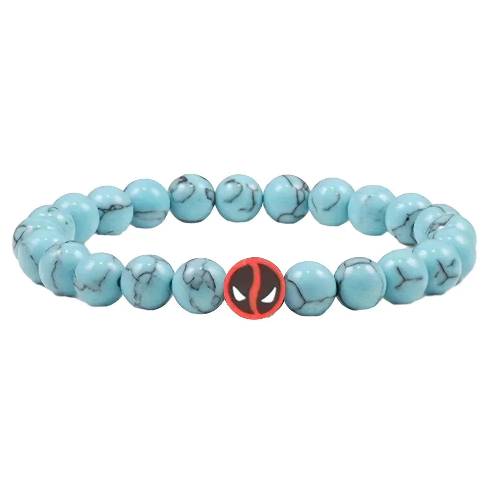 2024 Nieuwe Deadpools Handgemaakte Kralen Armband Turquoise Vulkanische Steen Cos Armbanden Elastische Dames Sieraden Heren Verjaardagscadeaus