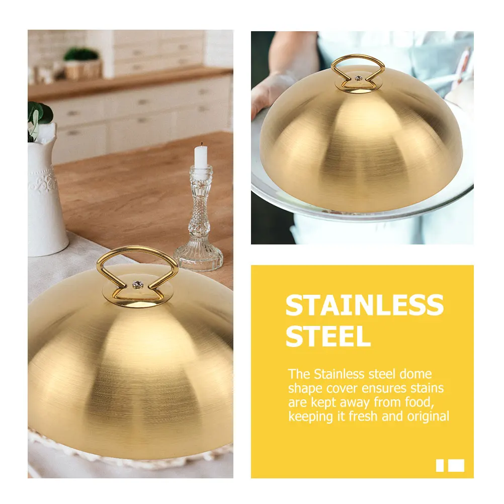 

Steak Cover Deformation-resistant Food Stainless Steel Dome Barbecue Handle Design Lid Versatile Practical