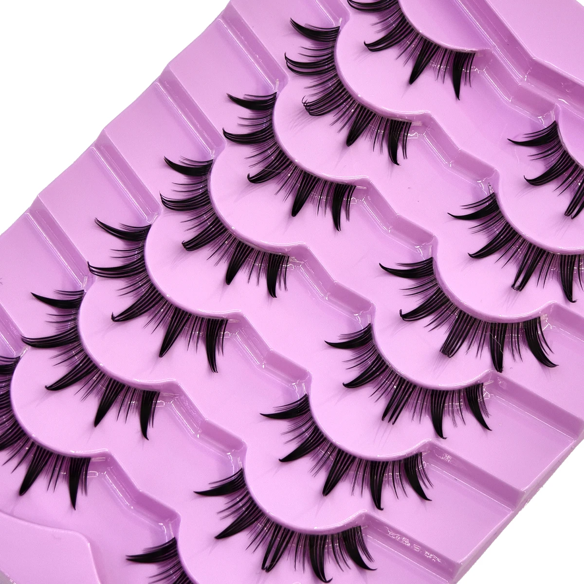 HBZGTLADFalsche Wimpern Cosplay Spiky Lashes Nerz Dramatische Manga Anime Wimpern Dicke Gefälschte Wimpern Extensions Puppe Streifen Wimpern – Detail 7