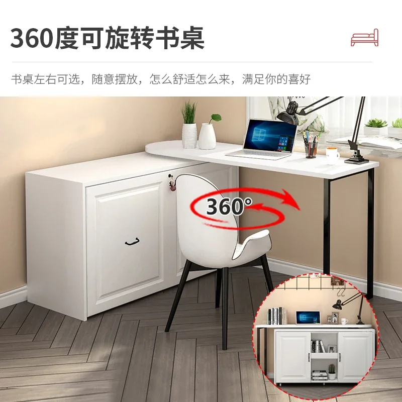 Multifunctional study living room invisible bed cabinet, desk bookcase integrated dual-purpose