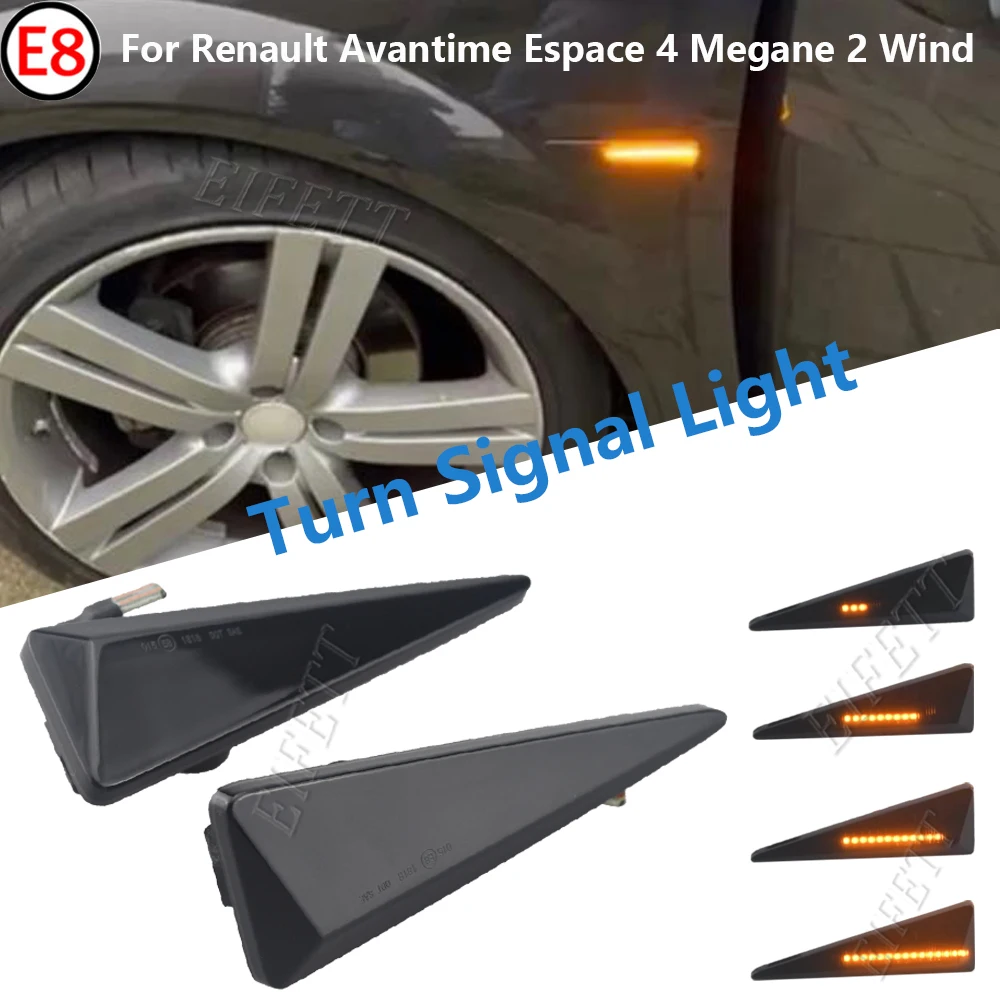 For Renault Megane MK2 CC Scenic Espace 4 Vel Satis Wind Avantime Thalia 2 Turn Signal Side Marker Light Dynamic Flasher Blinke