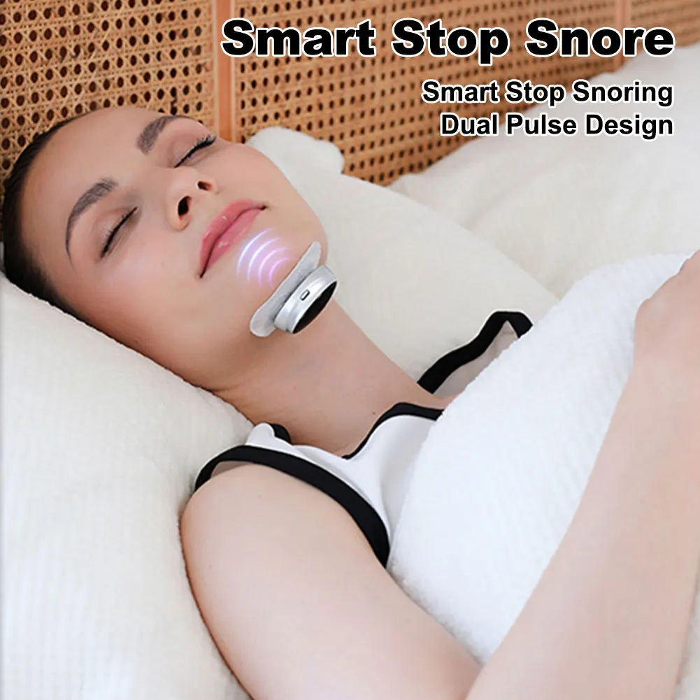 Smart Anti-Snoring Device Anti Snore Solution Stopper Vagus Nerve Stimulation Chin Strap Breathing Corrector Sleep Apnea Aid