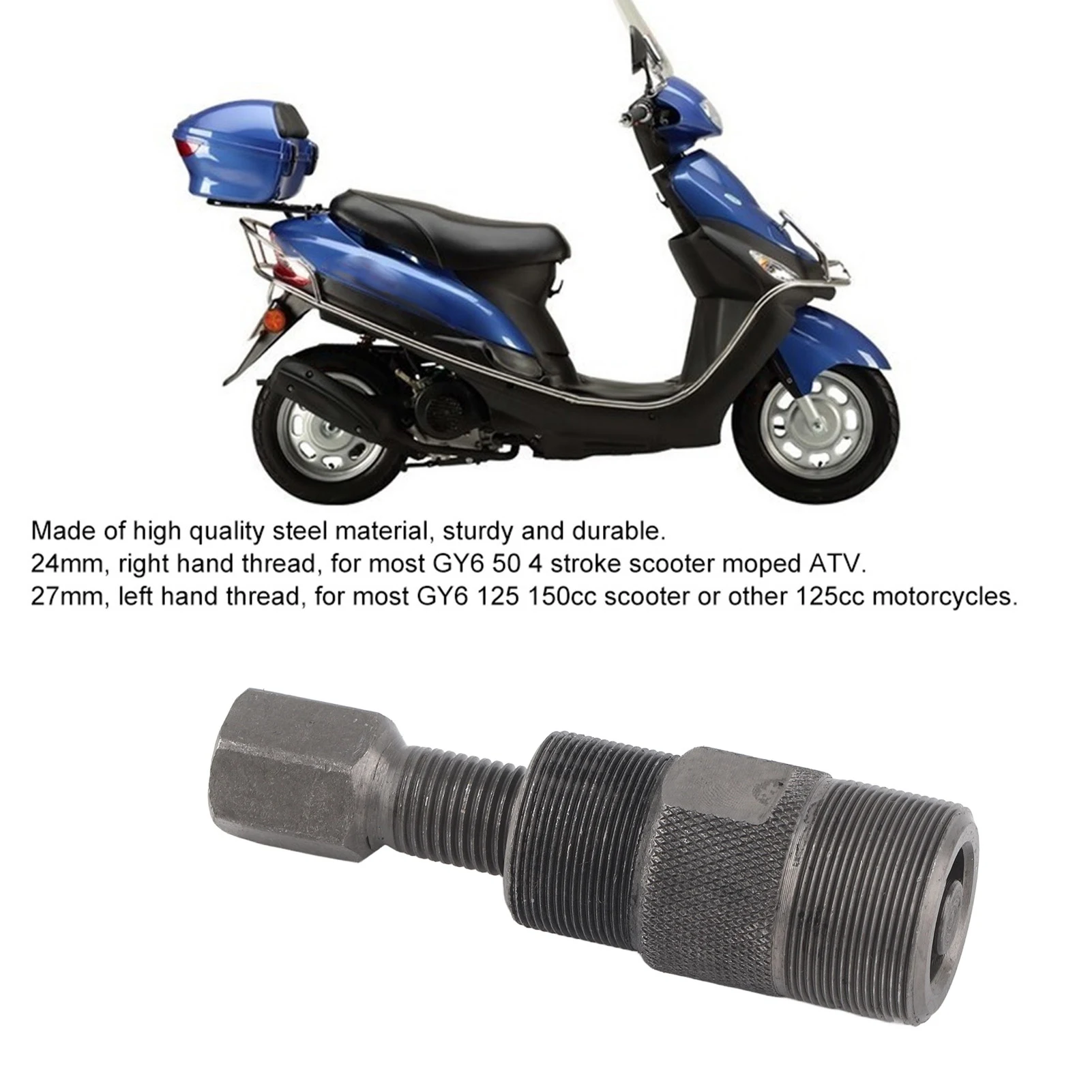 27mm & amp 24mm Magneto volano estrattore strumento di riparazione misura per GY6 50125 150cc Scooter ATV ATV strumento di riparazione accessorio ATV