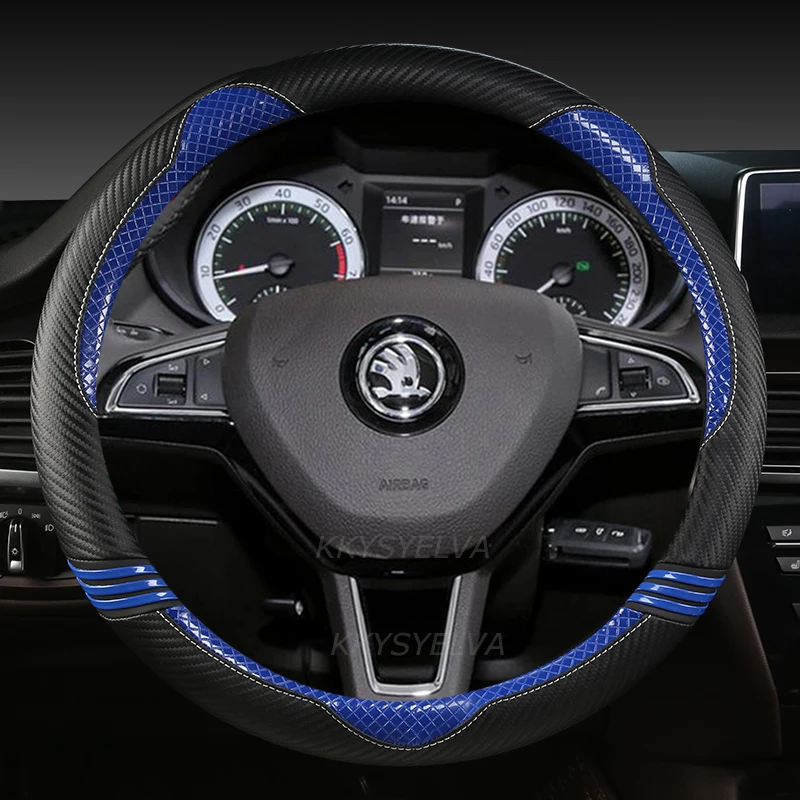 

PU Leather Car Steering Wheel Cover For Skoda Octavia A5 A7 RS Octavia 2 3 Combi Auto interior Accessories