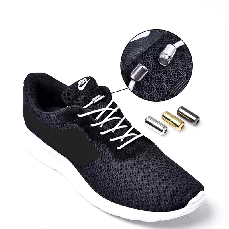 1Pair Elastic Shoelaces Round No Tie Shoe laces Sneakers Shoelace Kids Adult elastic Laces One Size Fits All Shoes dropshipping