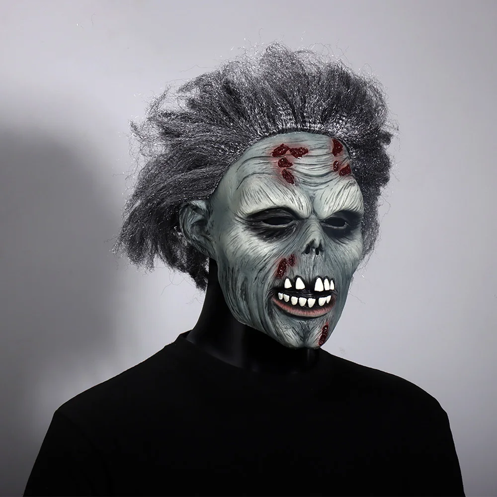 Bloody Zombie Mask Cosplay Creepy Skull Monster Walking Dead Zombie Latex Helmet Halloween Carnival Purim Party Costume Props 3