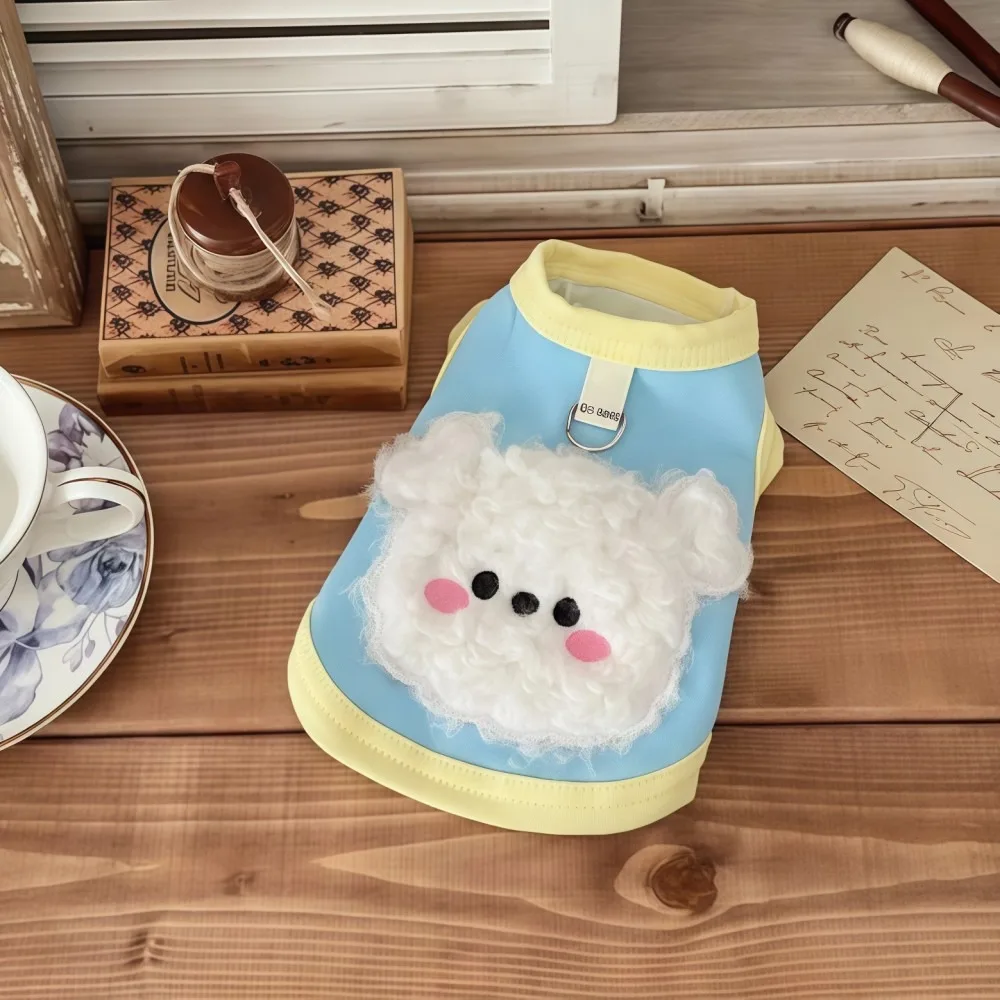 

XS-XL Winter Puppy Clothes Fleece Lined Cute Cartoon Pet Jacket Pet Costume Anti-licking Cat Hair Puppy Coat