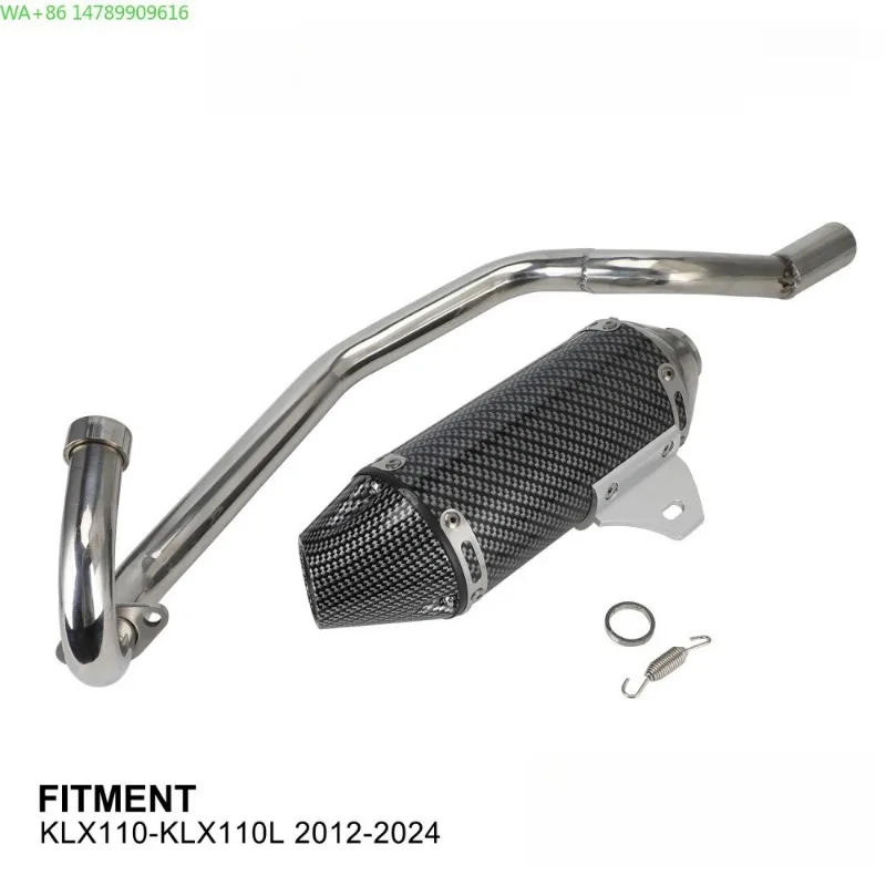 

Full-Size Custom Motorcycle ExhaustApplicable To KLX110/L 2012-2024 Off-road Motorcycle Modification Accessories Carbon Fiber Pa