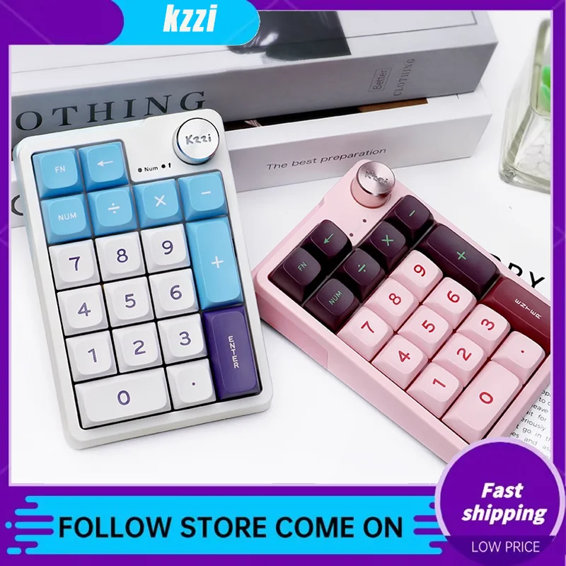 Kzzi K20 Mini Keyboard Keypad Tri Mode Bluetooth Wireless Gasket Mechanical Keyboard Accessory For Computer Office Gaming Gifts