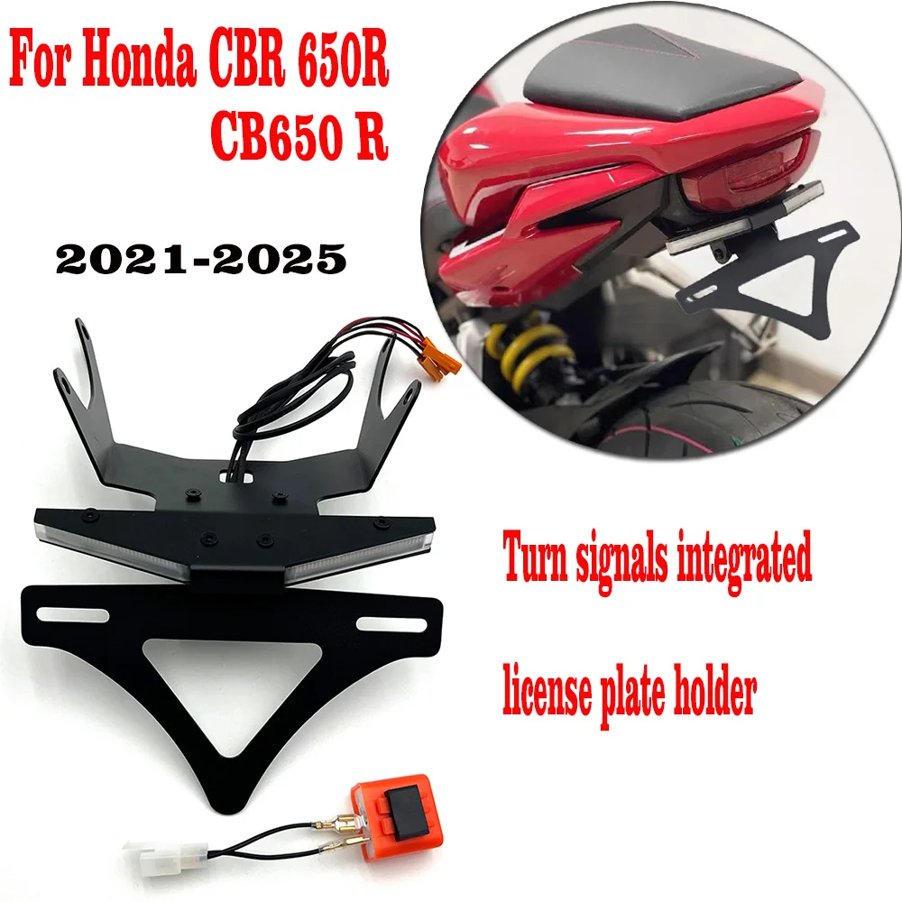 

For Honda CBR 650R CB650 R 2021-2025 New license plate holder turn signal integrated license plate holder short tail