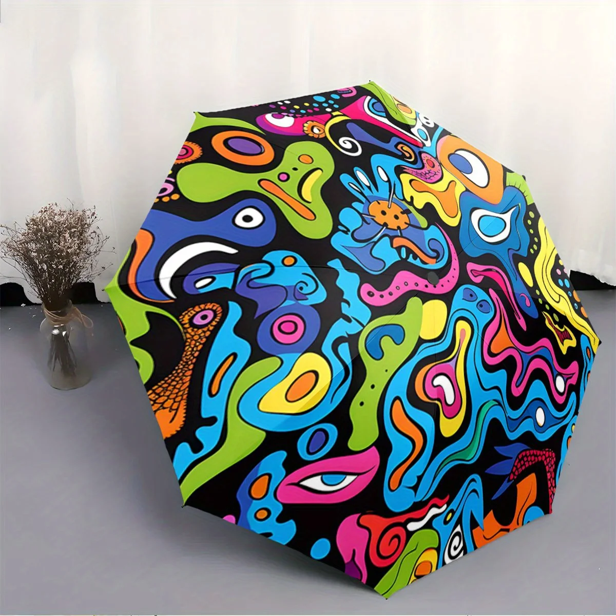 

Зонт в стиле абстрактного поп-арта в духе Пикассо с автоматическим открыванием/закрыванием и 8-спицевой ветроустойчивой рамой – компактный складной дизайн, яркие цвета
