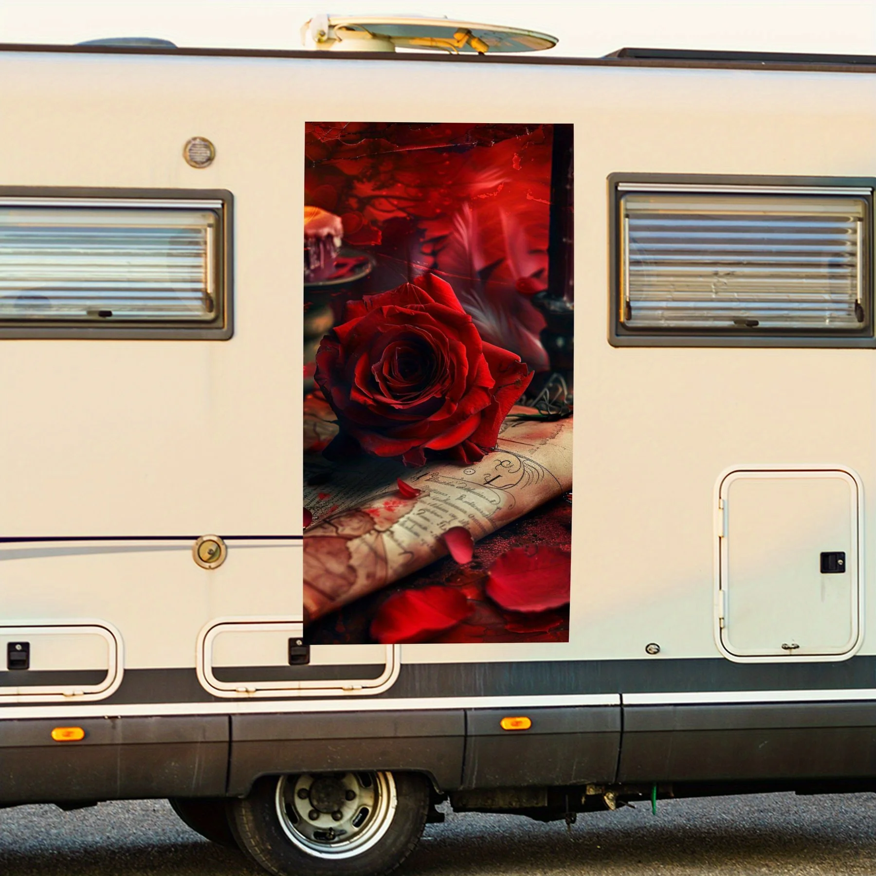 

Мистическая красная роза, книга, автомобильная наклейка, виниловые обертывания для дома с мотором для украшения и защиты, водонепроницаемая самоклеящаяся виниловая наклейка, Ma