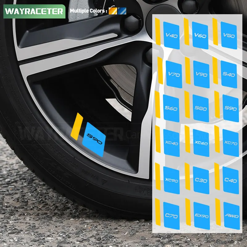 Creative Sweden Flag Car Tires Alloy Rim Wheel Sticker For Volvo XC60 XC70 S80 S60 S90 XC90 XC40 V40 V50 V60 V70 C70 C30 S60 AWD