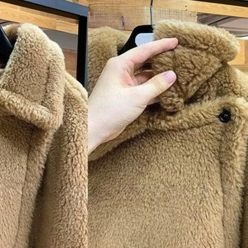 Reality Bontjas Wollen Mantel Mode Schapenwollen Jas Winter Echt Bont Wollen Damesmode Teddy Dame Streetwear Warme Overjas