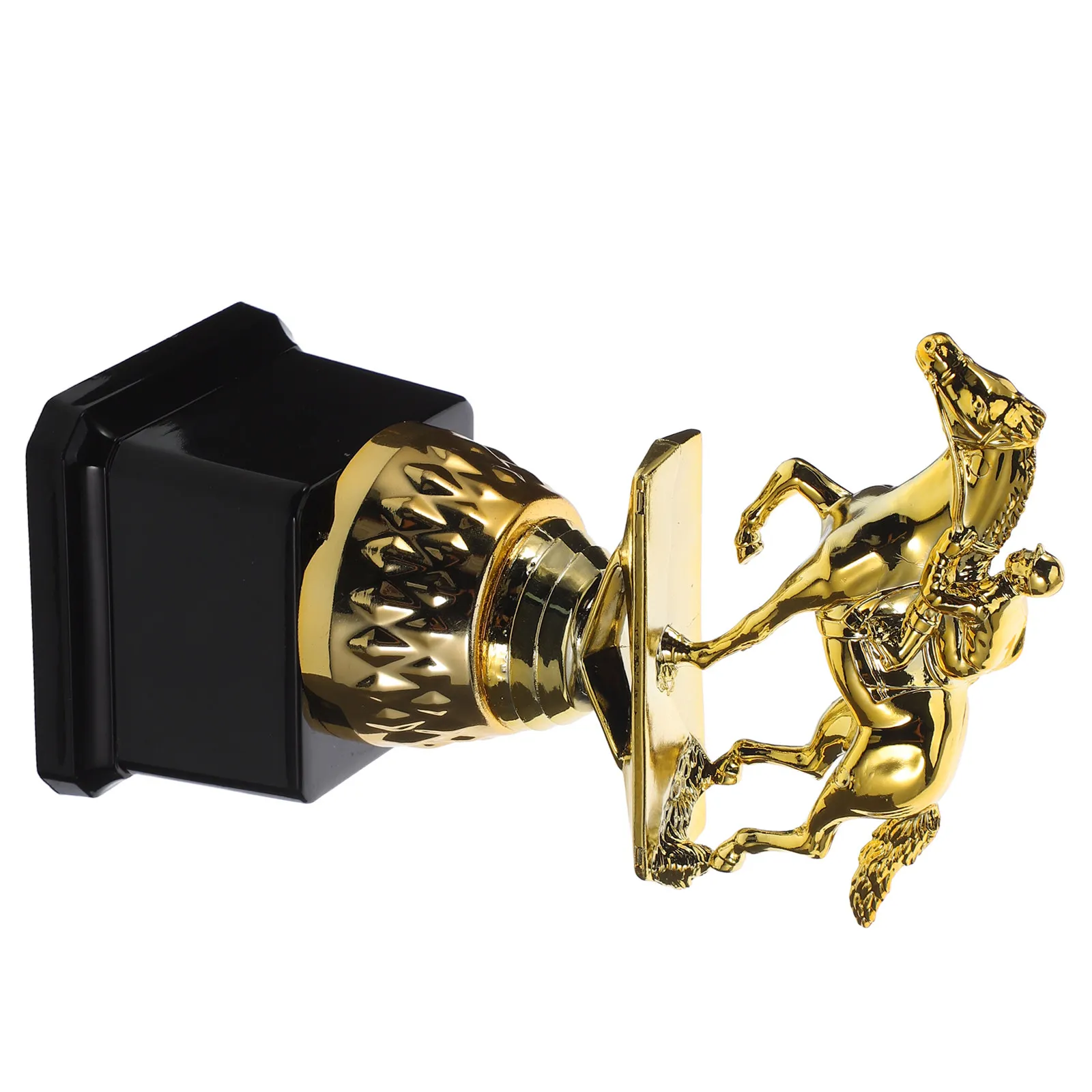 Golden Horse Racing Trophy Cup with Equestrian Figure – Derby Champion Award for Sports Winners