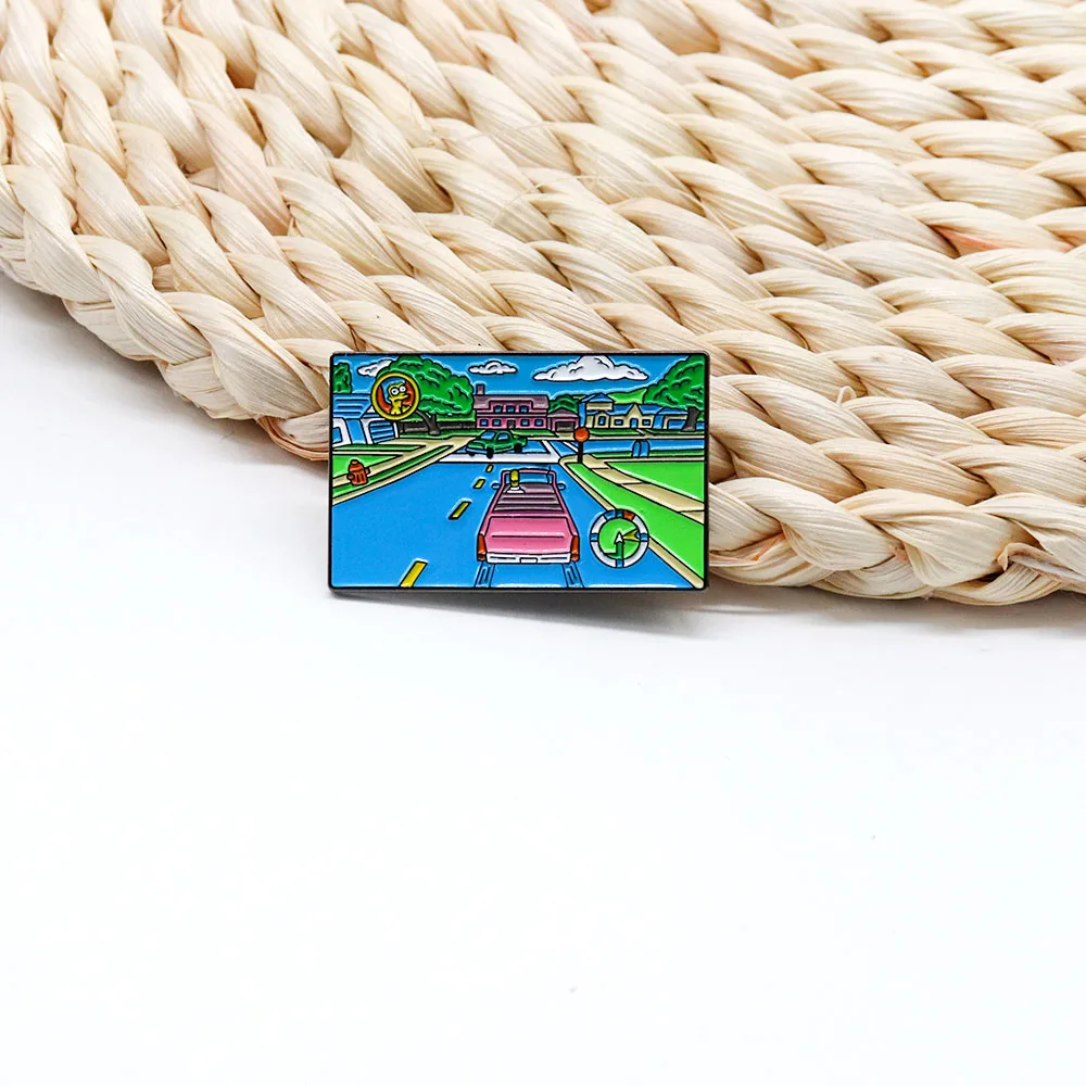 American animated sitcom Springfields Town Hit and Run cartoon character culture society television Enamel Pin Christmas brooch