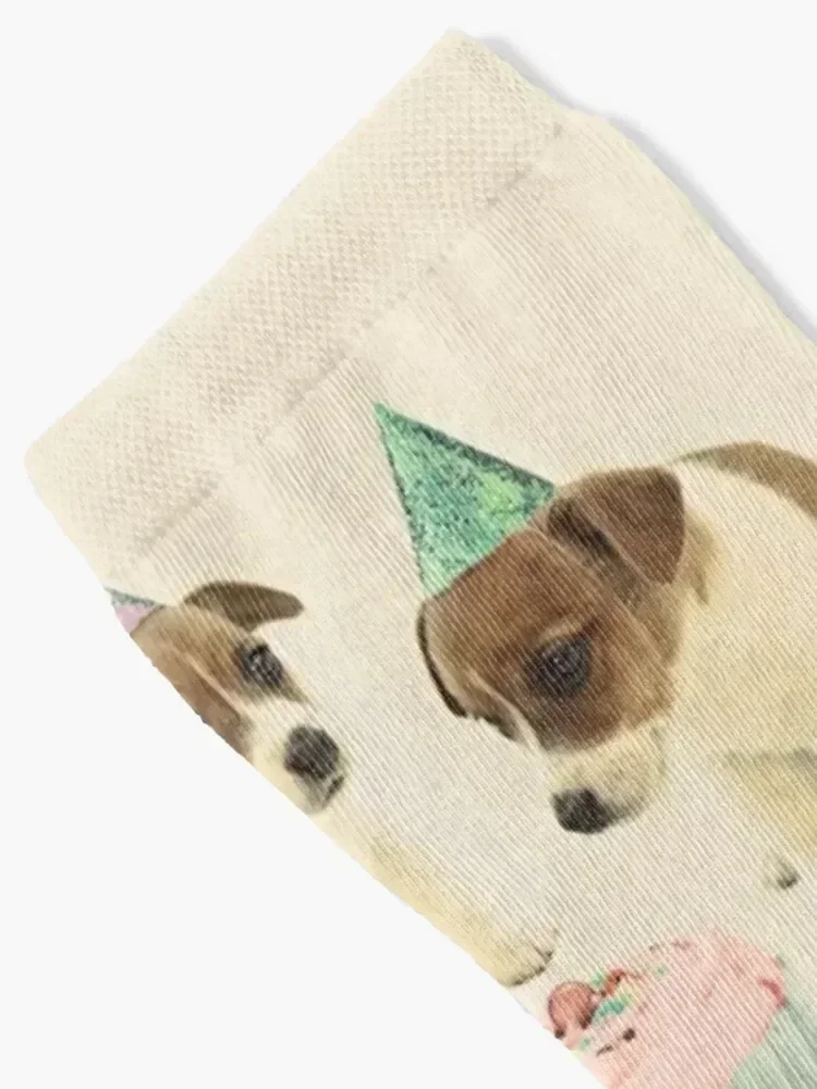 Vintage Puppy Birthday Card Socks new year soccer anti-slip hiking gifts Socks Men Women's