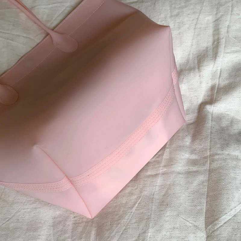 Transparente PVC-Eimertasche, wasserdichte Damen-Tragetasche mit Innentasche, bunte Dopamin-Handtasche für den Arbeitsweg mit großem Fassungsvermögen – Detail 7