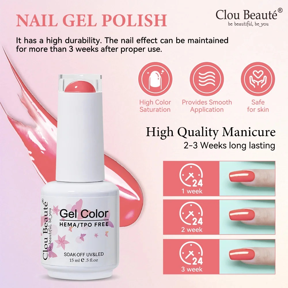 Clou Beaute HEMA TPO GRATIS Inverno Autunno Natale Rosso Cioccolato Marrone Caffè Colore UV LED Gel Smalto per unghie Vernici Nail Art