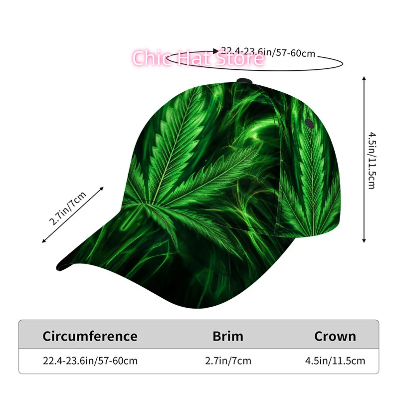Cool Pattern 1pc Green Print Adjustable Snapback Duckbill Hat - Lightweight Baseball Cap Suitable for Daily Wear, -Themed Events