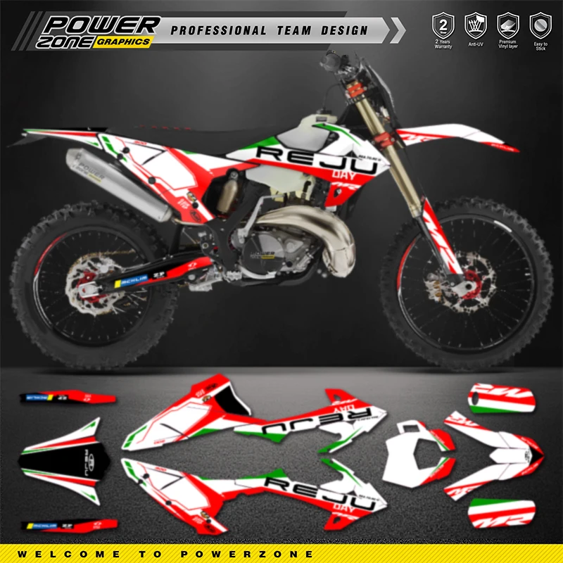 PowerZone Custom Team Graphics Backgrounds Decals Stickers Kit For RIEJU MR 300 2020 2021 Number Name Customize 01