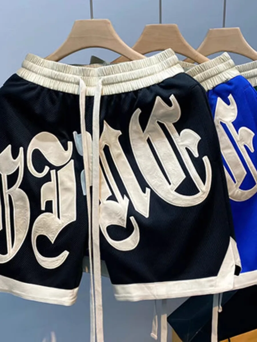 

High-End American Basketball Shorts for Men Summer Casual Loose High Street Sporty Five-Point Pants Cool Style Regular Fit