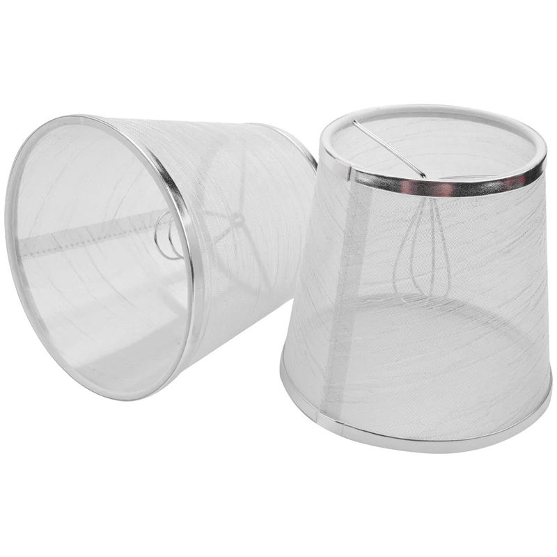 2 Pack Clip On Gauze Chandelier Lamp Shades Little Upright Wall Candle Light Lampshade