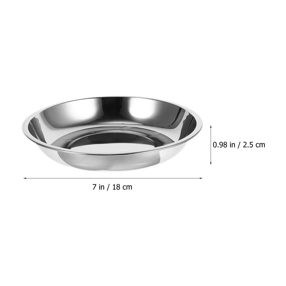 2 Pcs Fatigue Bowl for Kittens Cat Dish Stainless Steel Pet Puppy Feeding Shallow Food