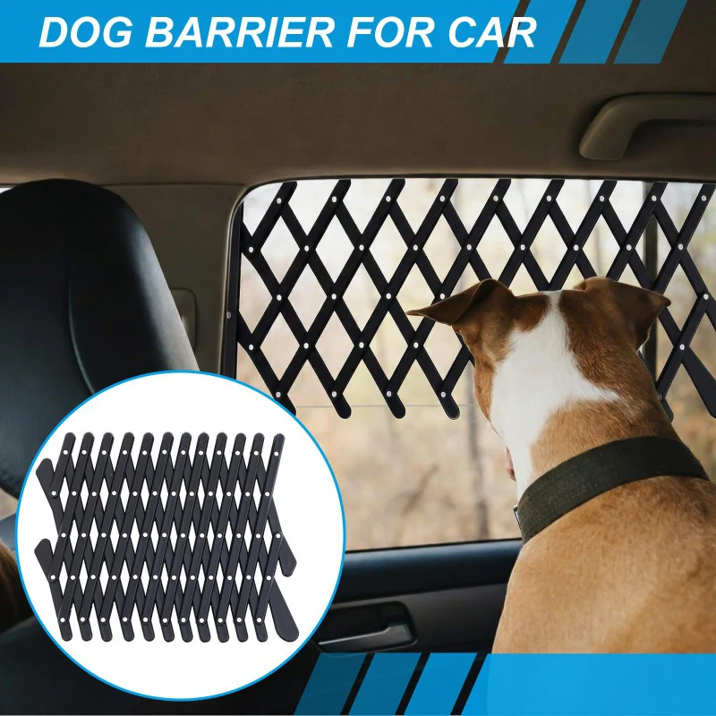 Universal Car Dog Window Grilles Non-adhesive Car Vent Window Guardrails Safety Barrier Retractable and Breathable Mesh Grilles