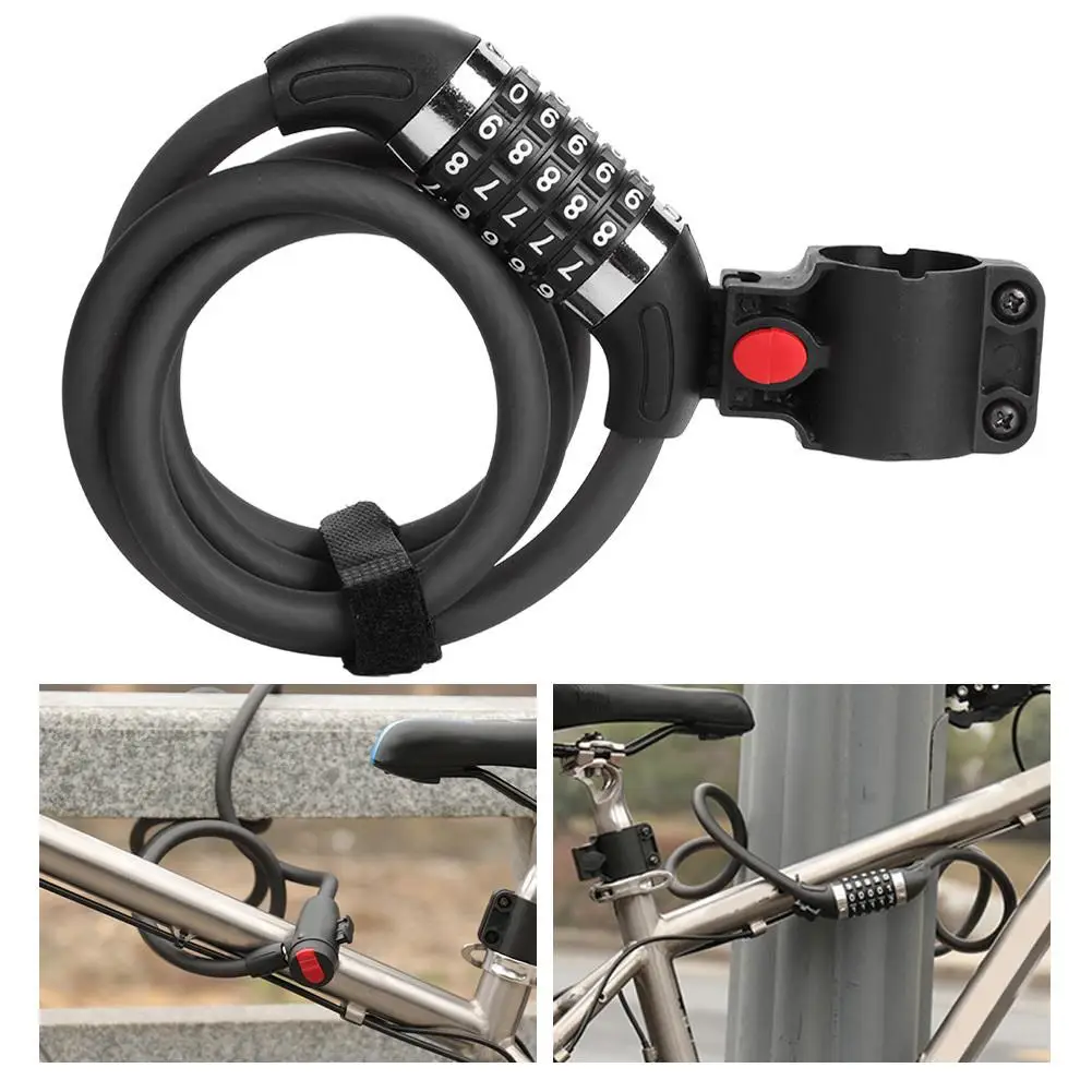 Anti-Theft 5-Digit Combination Bike Lock with Wire Rope - Secure for mountain & E-Bike Accessories