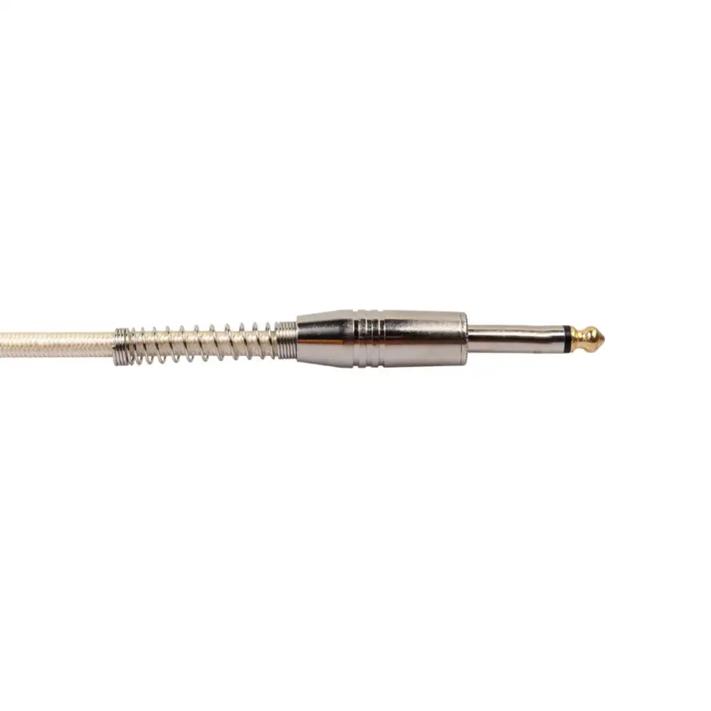 Professional Guitar Audio Connect Line 6.35mm Mono Male to Male Stretch Cable for Microphone Electric Guitar Speaker