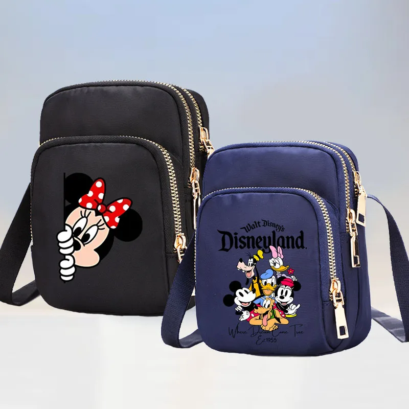

Mickey Minnie Mouse Crossbody Zipper Mobile Phone Lady Female Handbag Wrist Purse Womens Small Pouch Causal Women Bag