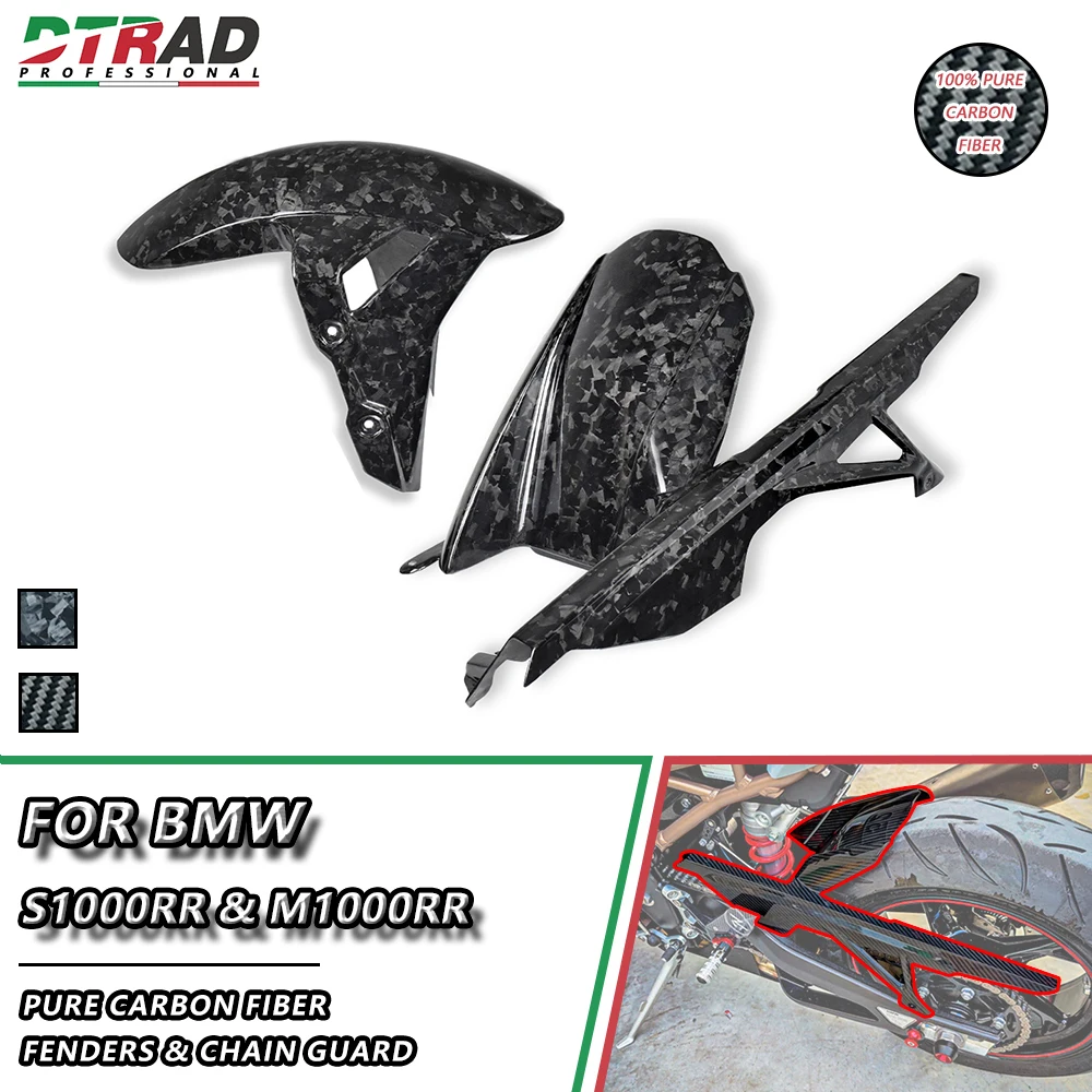 

Motorcycle Accessories Front Rear Fender Chain Guard For BMW S1000RR S1000R M1000RR M1000R Carbon Fiber Hugger Mudguard