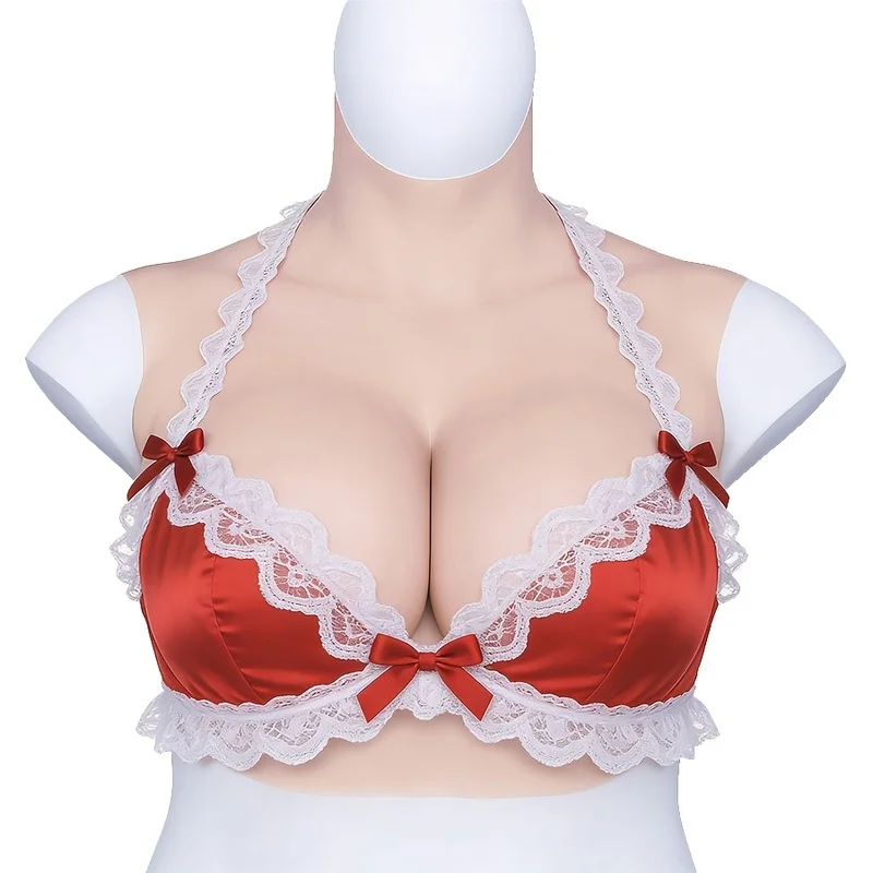 High Neck Silicone Chest Plate, Drag Queens, Film/TV Costume Props, Surgery Compatible Breast Cup Drag Performance Post-Surgery
