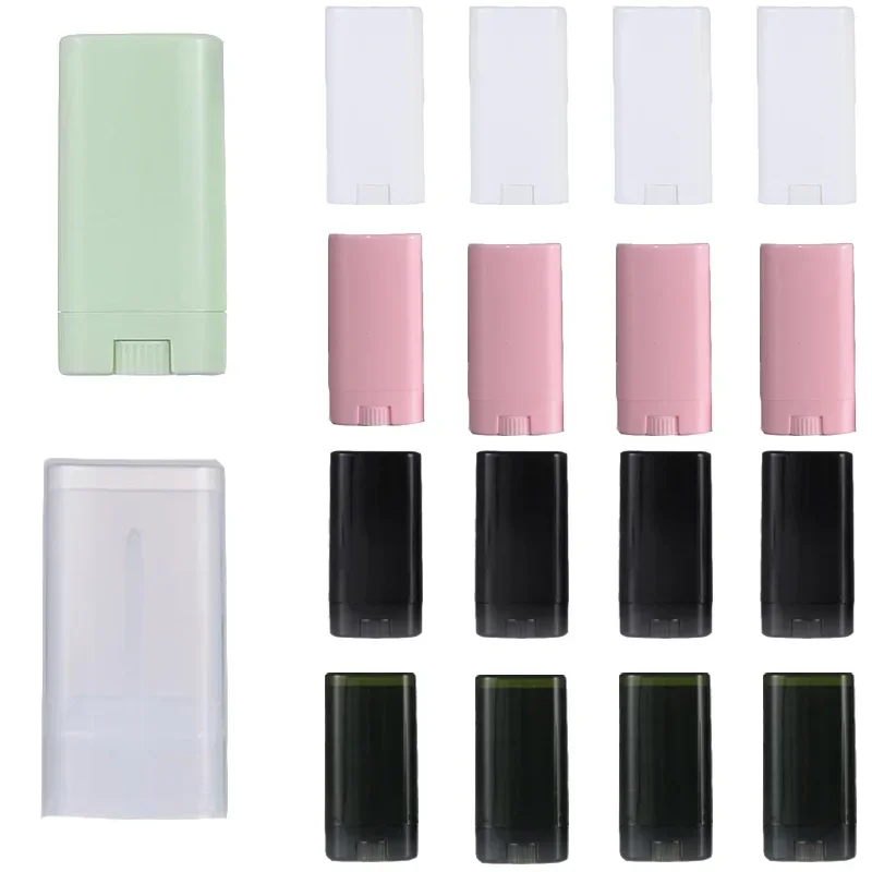 50Pcs 15g Empty Travel Cosmetic Oval Shape Lipstick Tube Containers Refillable Rotatable for Travel Use DIY Cosmetic Storage