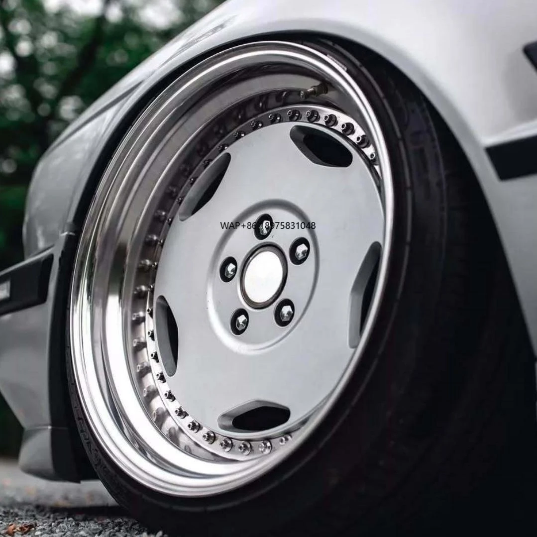 Custom 3piece Forged Step up Lip 5x120 Wheels 16 17 18 Inch Alloy Car Wheel Rim for E34 E39 E36 E60 E24 E28 E46 Wheel